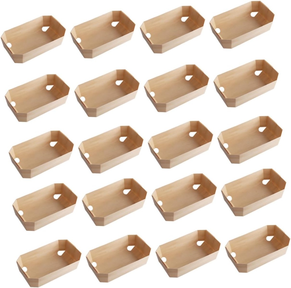 PRETYZOOM 20pcs Eco-friendly Bread Box Airtight Containers Wooden Bread Organizer for Sushi Desserts