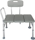 Shower Chair Adjustable Bench Waterproof Bath Seat Mechanic Shower Stool Hot Tub Transfer Bench for Bathtub for Use as a Bath Chair or Shower Seat with Height adjustable Legs -Grey 32-36 In