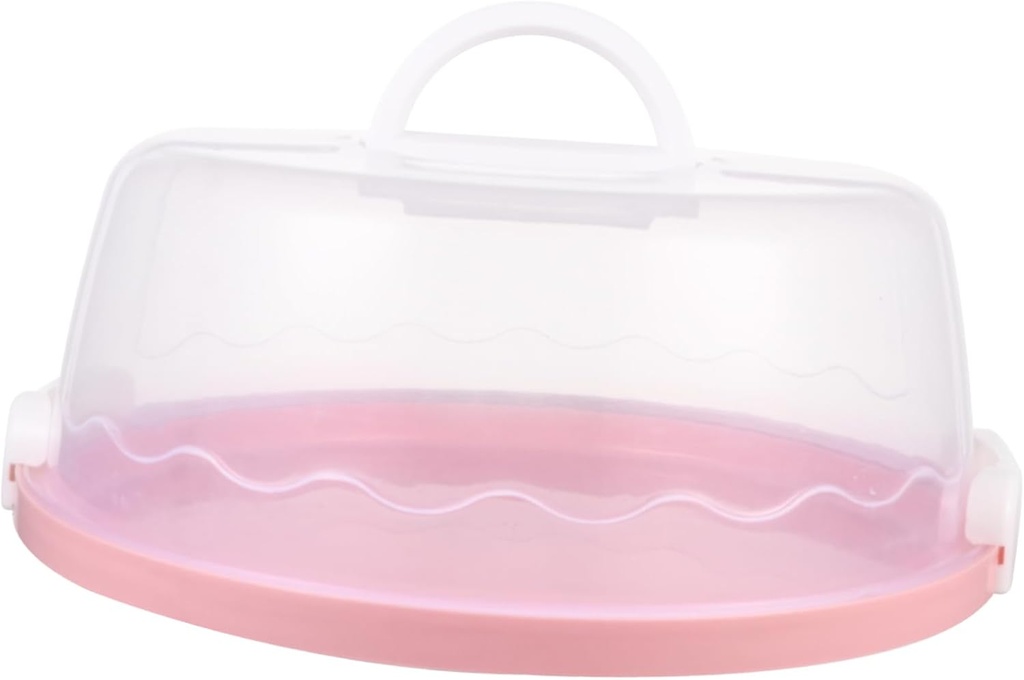 Ciieeo 1Pc Portable Transparent Cake Carrier with Handle Cake Box Leak Design for Birthdays and Special Occasions