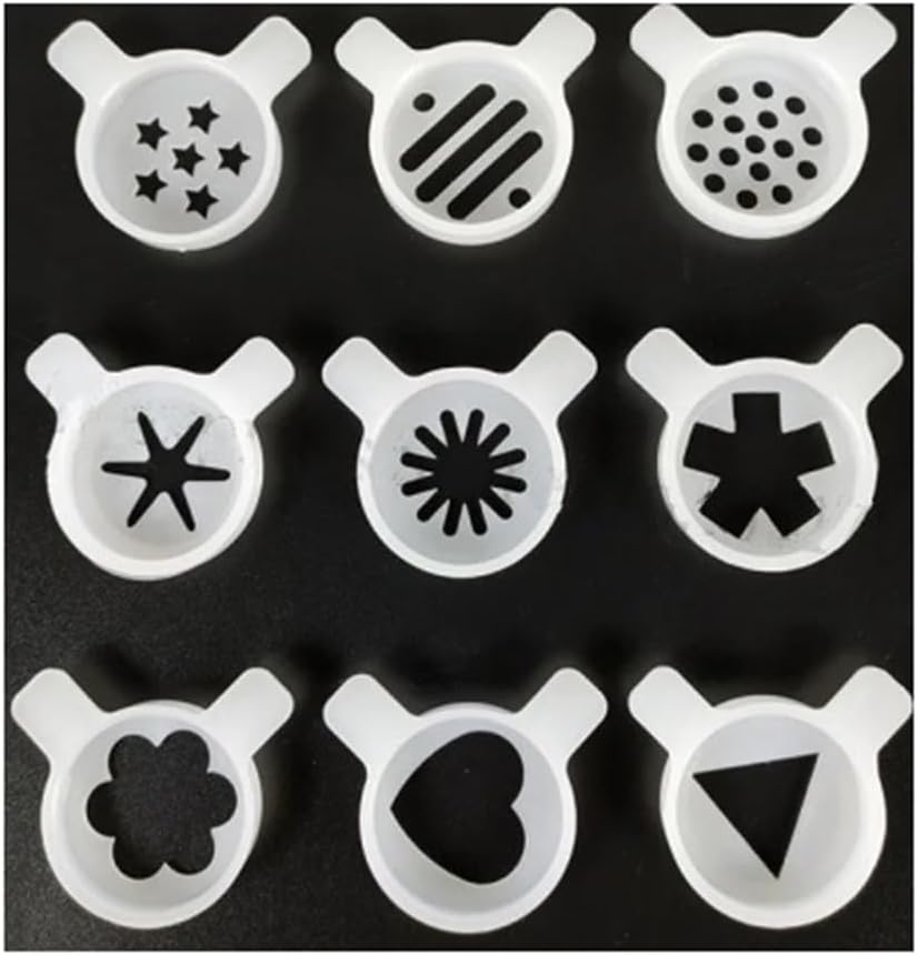 Ice Cream Maker Accessories Modeling Caps Spare Parts of Soft Serve Ice Cream Machine 9 in 1 Moulding Lids Nozzle Accessories 29mm Inner Diameter