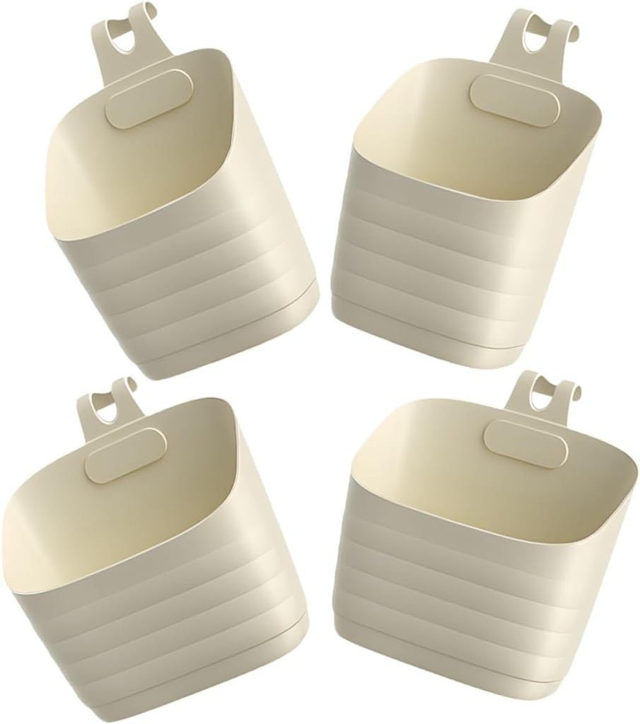 GLEAVI 4PCS Wall Storage Basket Punch Hanging Baskets Stackable Bathroom Kitchen Organizers for Easy Access Space Saving