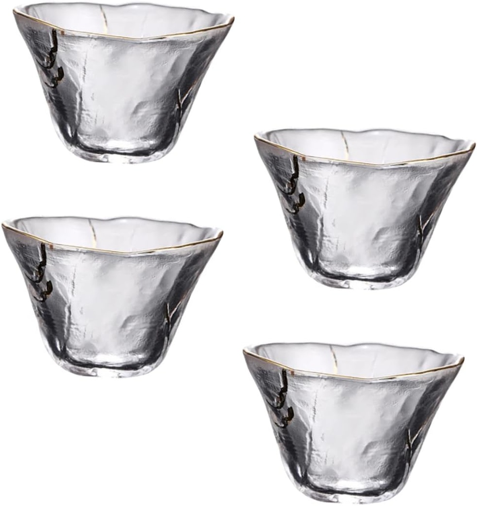 BESTOYARD 4pcs Japanese-style Glass Sake Cups Premium Quality Tea Cups for Sake Tea Parties Home Decor for Gatherings and Special Occasions