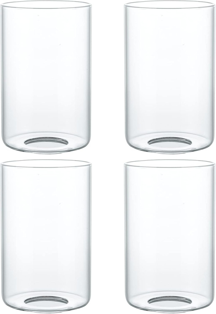 Skelang Clear Lip-less Glass Lamp Shade, Cylindrical Light Cover with Fitter Opening, Replacement for Chandelier, Bathroom Vanity Light, Pendant, 4 Pcs