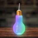 4 pack of Light Up Flashing Light Bulb Novelty Drink Cocktail Cup 16 Oz LED with Straw and Lid Tumbler Bar Party Favor