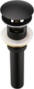Purelux Pop Up Drain Stopper with Overflow for Bathroom Faucet Vessel or Vanity Sink, Matte Black Finish