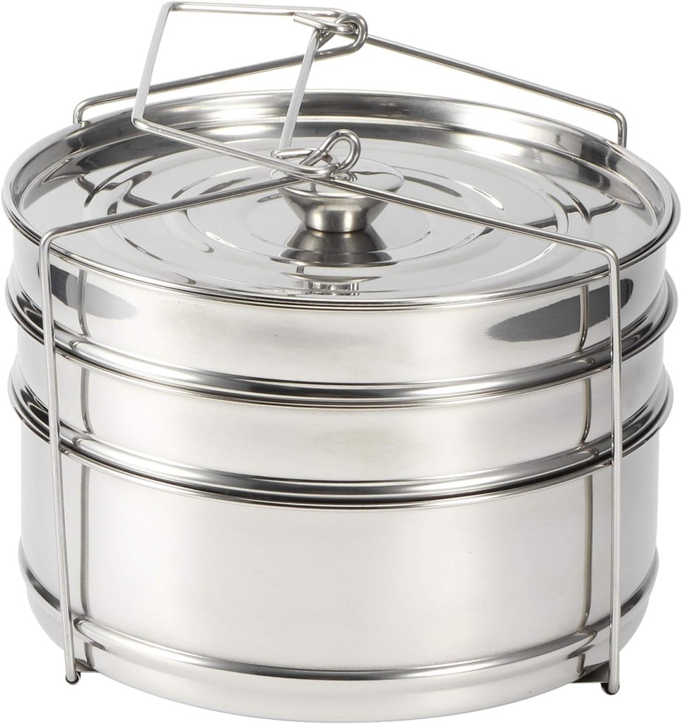 Steamer Stackable 3 Tier Stainless Steel Steamer Cookware Set Pressure Cooker Accessories Cooking Food Steamer Metal Pot with Handle For Home Restaurant