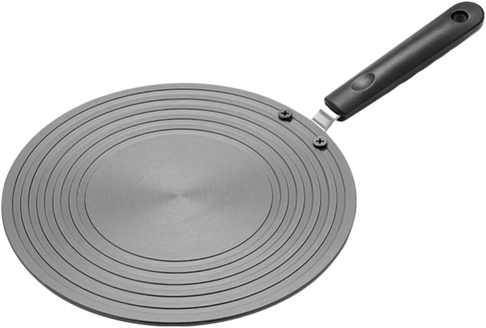 Kichvoe Induction Diffuser Plate with Handle for Gas and Electric Stoves Multipurpose Heat Diffuser for Pots and Cookware Fast Thawing Food Metal Plate Kitchen Cooking Accessory
