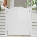 Interior Swinging Doors Cafe Doors, Arched Top Saloon Interior Door, Indoor Solid Pine Wood Double Door 31.9"x42" Parlor Butler Door for Hallway Kitchen Bar Pub Entrance Partition (White, 31.9"x42")