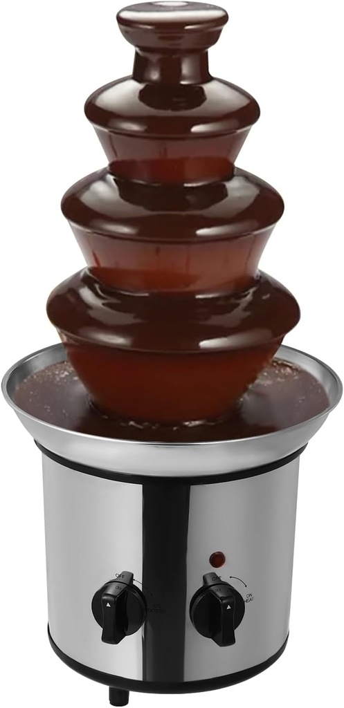 4 Tier Electric Household Chocolate Fountain, 61OZ Hot Chocolate Maker, Stainless Steel Chocolate Melting Pot for Ranch Sauce, Cheese Sauce, Barbecue Sauce