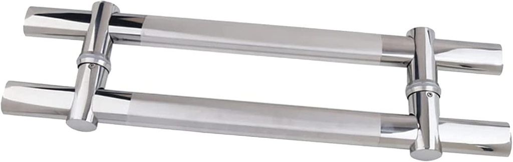 Push and Pull Shower Door Handle Stainless Steel Hole Center Spacing Adjustable Sets Barn Door Handle Glass Door Handle (40cm)
