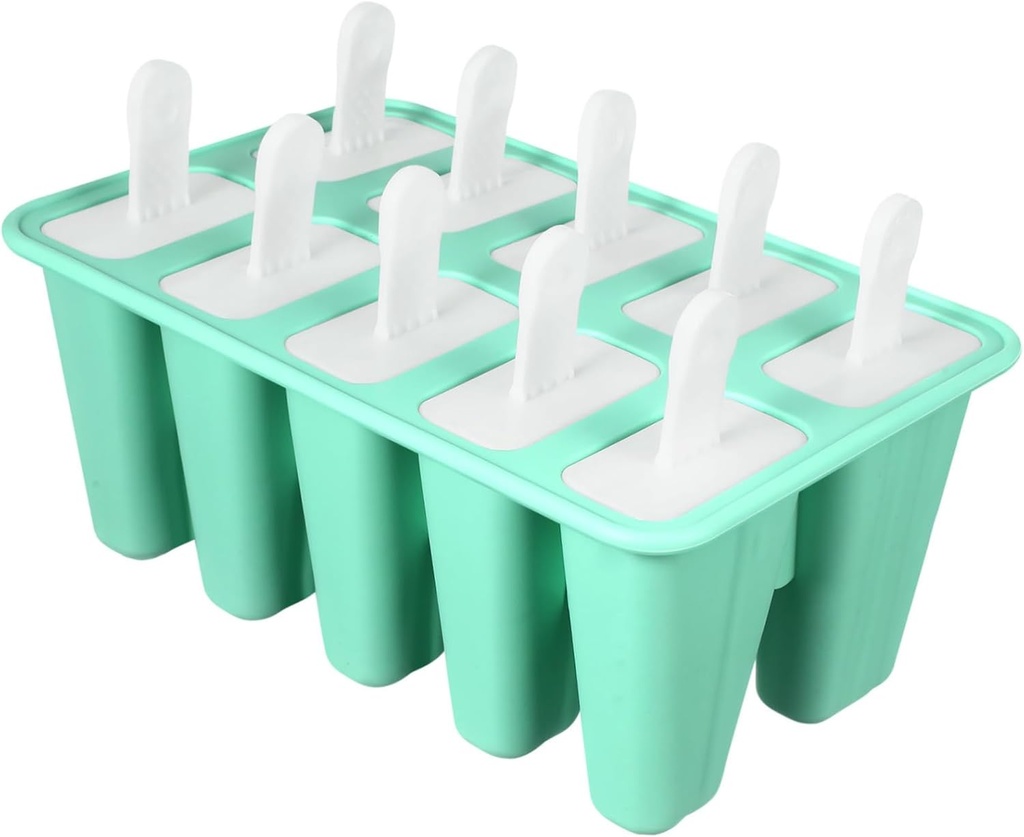 Ten Grid Silicone Ice Cream Mold with Lid and Sticks DIY Popsicle Maker for Homemade Treats Easy to Multi Cavity Ice Pop Mold for Summer Parties