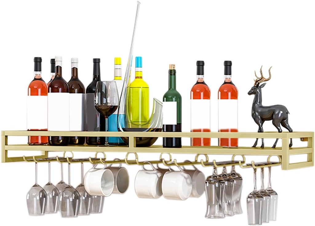 LIGUOYI Wine Glass Rack 60/80/100CM, Wall-Mounted Wine Glass Holder Easy to Install Metal Wine Glasses Hanger Space Saving, for Kitchen Wine Cellar Wine Stemware Holder