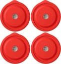 Replacement Lids for Pyrex 7200-PC 2 Cup, Silicone Round Storage Cover Lid for Anchor Hocking Glass Bowl 4 Pack with Date Mark Red