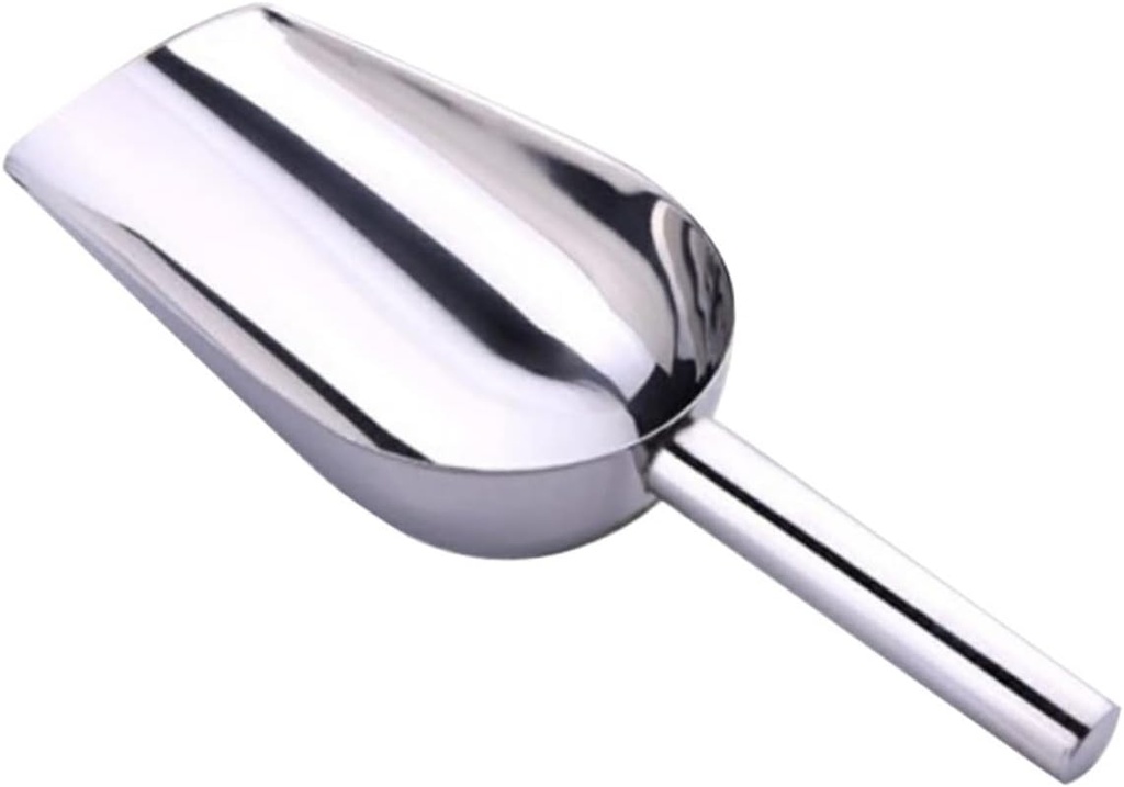 Sosoport Stainless Steel Ice Scoop 11-Inch Non-Slip Handle for Freezer Dog Food and Kitchen Use Sturdy Ice Scooper Tool for Restaurants and Camping