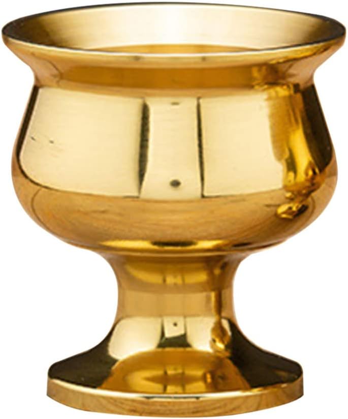 Hemoton Worship Cups Water Offering Cup Brass Shot Glasses Ritual Buddhist Offering Water Golden Medieval Gothic Goblet Sculpture Worship Supply Goblet Chalice Holy