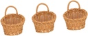 3pcs Seagrass Basket Wall Decor Rattan Storage Basket Long Hanging Fruit Vegetable Storage Modern Kitchen Decor for Housewarming Christmas