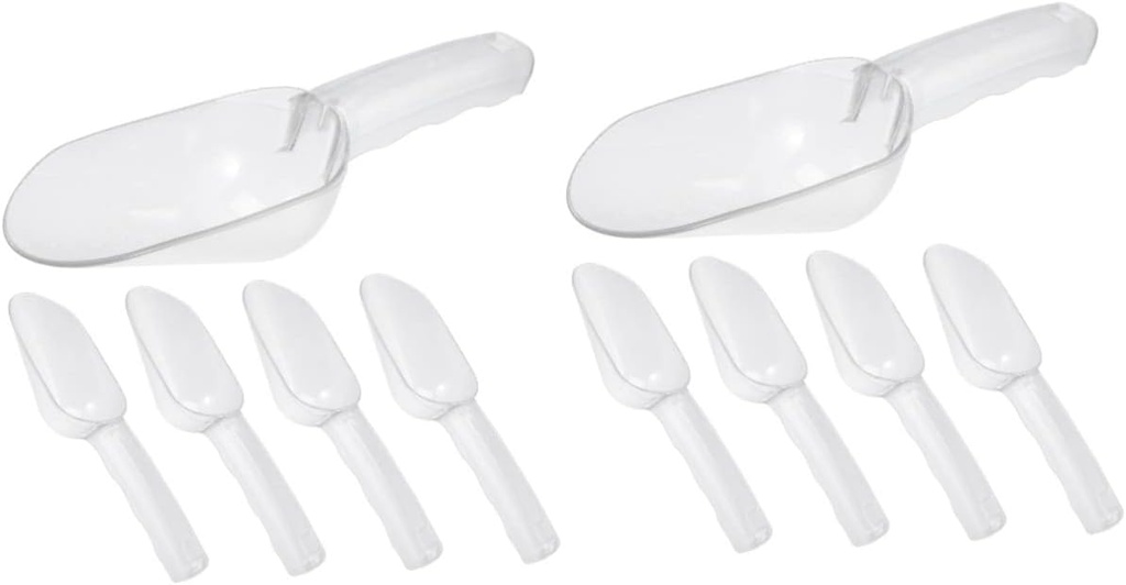 8pcs Grain Kitchen Scoop Ice Cube Scooper for Freezer Bin Plastic Candy Scoop Sugar Ice Machine