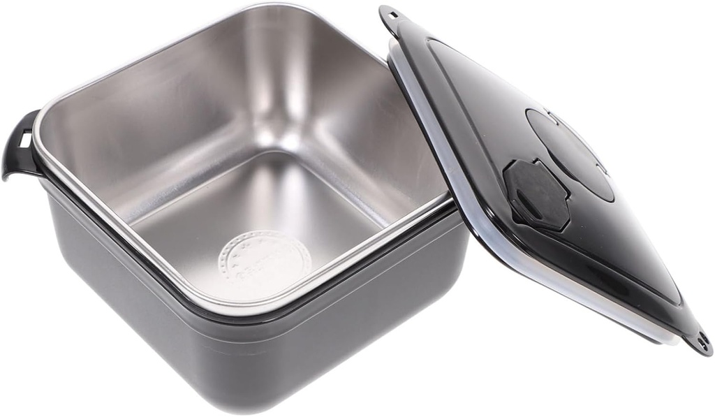 Healifty Insulated Bento Bowl Large Capacity Square Noodle Container with Cover for Hot Cold Food Portable Food Box for Rice Fruits Instant Noodles Leak Resistant Lunch Storage