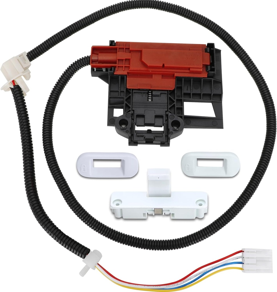 UPGRADED W10404050 W10238287 Washer Lid Lock Latch Switch Assembly with W10240513 Strike Compatible with Whirlpool, Maytag, Kenmore Washer Replaces W10744659,AP5263307,1938607-1 Year Warranty