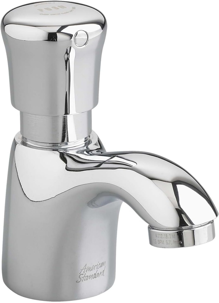 American Standard 1340119.002 Pillar Tap Metering Faucet with Extended Spout 0.5 GPM, Chrome