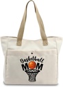 VAMSII Basketball Mom Tote Bag - Team Mom Gift, Coach Tote, Player Gifts - Sport Canvas Bag