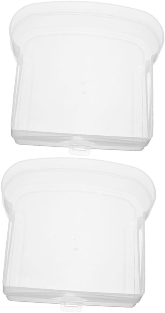 PRETYZOOM 2pcs Portable Transparent Sandwich Storage Containers Food-grade Material for Indoor and Outdoor Use Lightweight and Safe Bread Boxes for Toast and Snacks