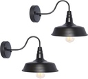 BRIGHTESS Bathroom Light Fixtures,Black Vanity Light, Decor Barn Light,E26 Farmhouse Wall Lamps Sconces Kitchen Bedroom Hardwired (2 Packs)