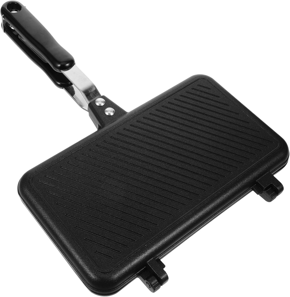 ABOOFAN Double-sided Non-stick Breakfast Pan Practical Household Baking Pan Detachable Design for for Toasts Fried Eggs Sandwiches