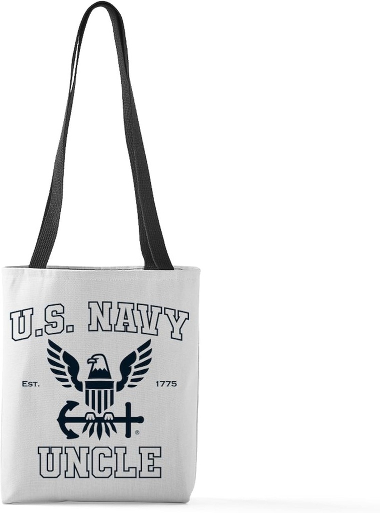 CafePress U.S. Navy Uncle Blue And White 13"x13" Reusable Grocery Shopping Sling Tote Bag