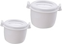 2-Piece Microwave Rice Cooker Set Plastic Portable Food Container Multi-Functional Steamer for Vegetables and Rice for Meal Prep and Lunch