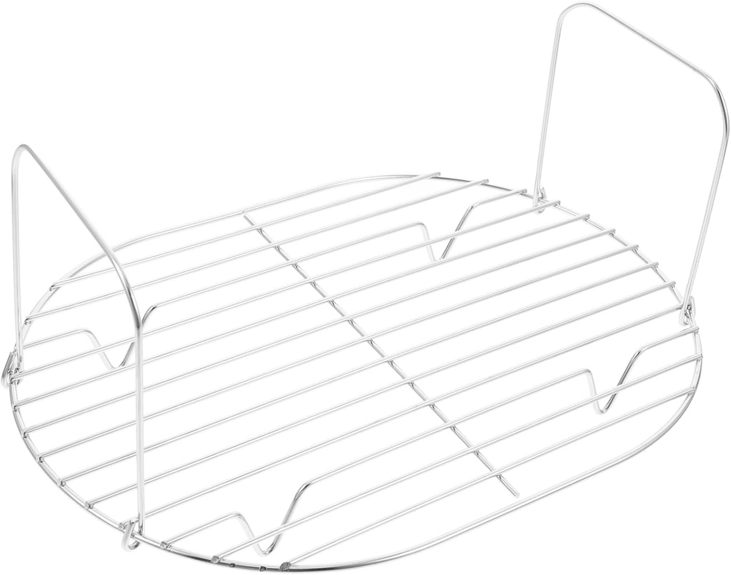 VICASKY Iron Steaming Rack with Ergonomic Handle Multi Use Cooking Stand for Air Fryer Rice Cooker and Slow Cooker Household Baking and Cooling Tray Accessory Space Saving Kitchen Helper