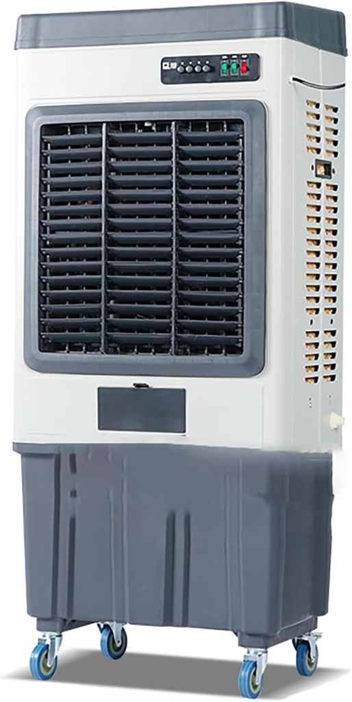Cooler, Evaporative Air Cooler with Continuous Auto Fill, Outdoor Cooling Fan with 140L Tank, 120° Oscillation, 3 Speed for Patio Garage Industry Commercial Use White-1.35M