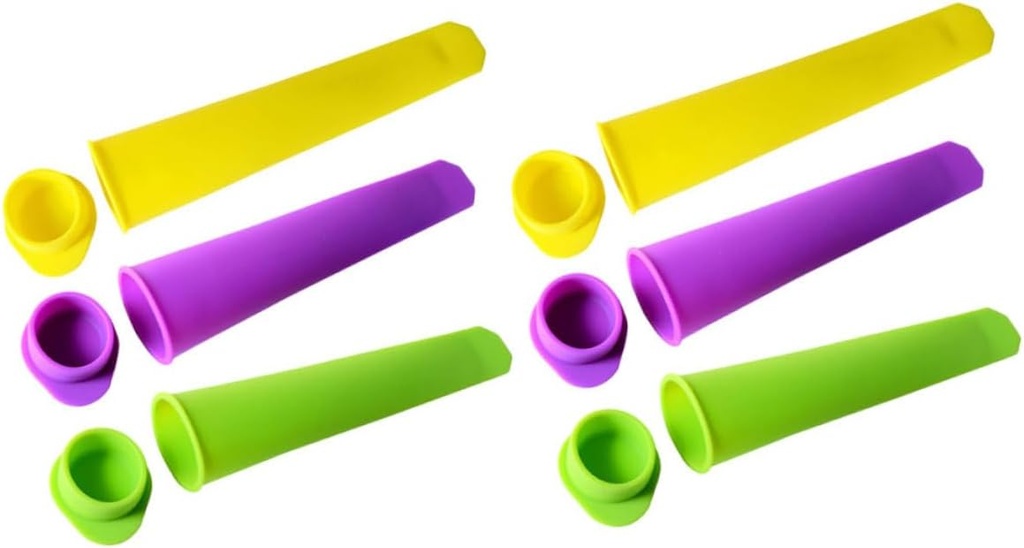 6pcs Ice Pop Molds Diy Ice Cream Makers Lids Freezer Pop Molds Handheld Silicone Molding Tools