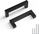 goldenwarm 10 Pack 3 Inch Hole Center Solid Black Cabinet Handles Matte Black Cabinet Pulls Square Bar Drawer Pulls Aluminum Alloy Hardware Pull for Kitchen Bathroom Cupboard Dresser