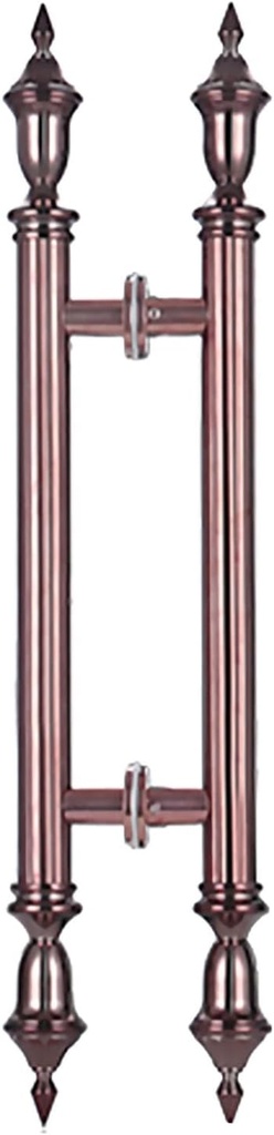 40 in Antique Glass Door Handle, Rustic Double Sided Hardware Set, Ornate Push Pull Bar Handles for Villa Wooden Door, European Style Design/Rose Gold/60Cm/23.6In