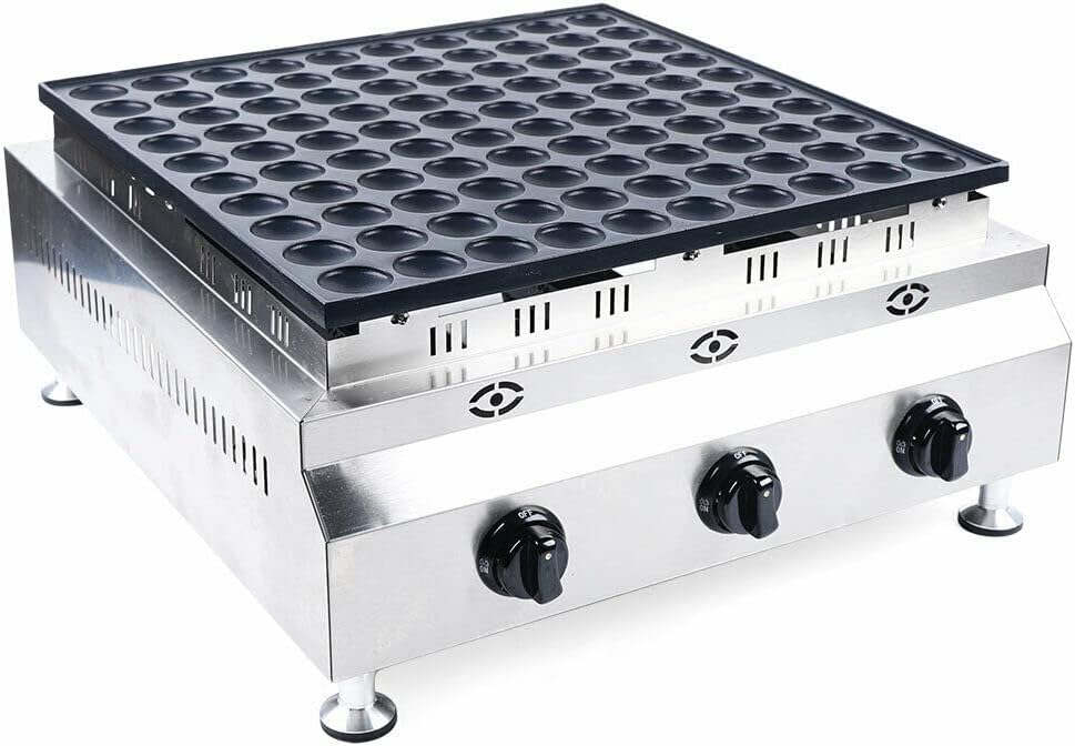 100 Holes Mini Dutch Pancakes Maker, Non-stick LPG Gas Nonstick Takoyaki Maker, 110V 1600W Electric Nonstick Takoyaki Maker,Waffle Maker Machine for Home and Restaurants Cafes Snack Bar