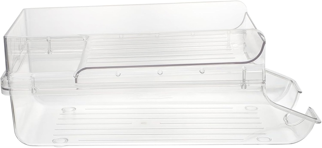 KICHOUSE Stackable Soda Can Organizer Fridge Bottle Holder Refrigerator Storage Box