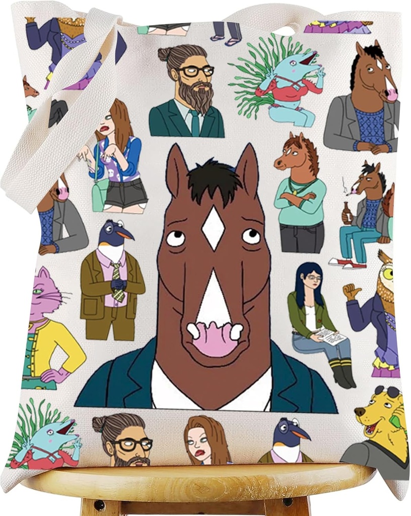 WZMPA Horse Man Tote Bag Horse Man & Todd Fans Gift Carolyn & Diane Reusable Grocery Bag Horse Man Merch