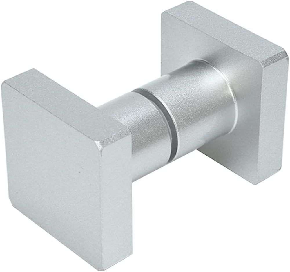 2 Pack Shower Door Knobs Aluminum Door Handles, Shower Enclosures Glass Door Handle Replacement, Solid Double Knobs-Silver