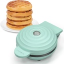 CROWNFUL Mini Waffle Maker, 4" Chaffle Maker with Compact Design, Easy to Clean, Non-Stick Surface, Recipe Guide Included, Perfect for Breakfast, Dessert, Sandwich, or Other Snacks