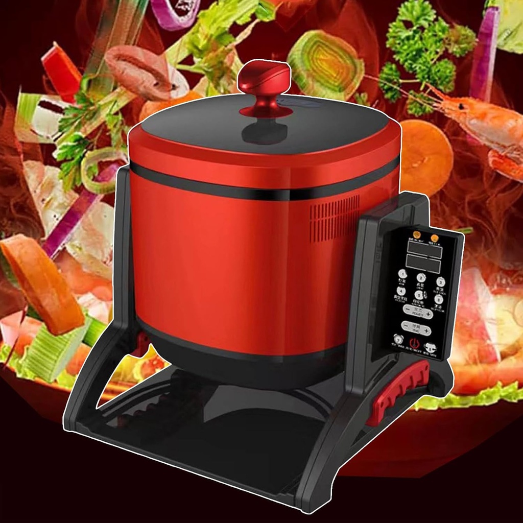 6L Electric Food Processor, Commercial Food Processor, Rotary Stir Fry, Panel Folding Opening and Closing Design, One-button Cooking