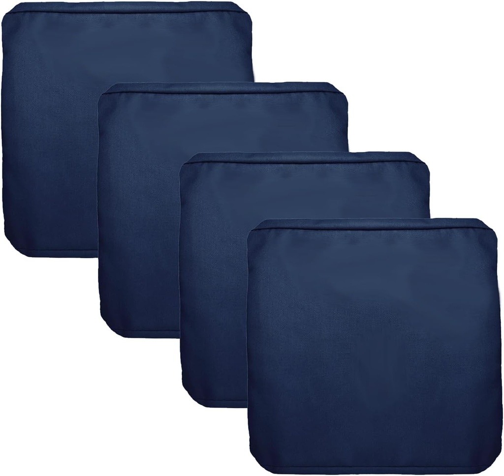 FLYMEI Patio Cushion Covers 24x24x4 Waterproof Outdoor Cushion Cover Replacement 4Packs Outdoor Seat Cushion Slipcover for Rattan Chair Sofa, Blue