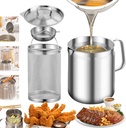 304 Stainless Steel Large Capacity Multifunctional Oil Filter Tank, Multifunctional Deep Fryer Pot, Deep Fryer with Oil Filtration for Cooking Spaghetti, French Fries, Chicken (Glossy 2.0L, 1Pcs)
