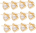Amosfun 12pcs Transparent Cake Boxes Pvc Cake Packaging with Ribbon Dessert Organizers for Parties Banquets and Bakeries