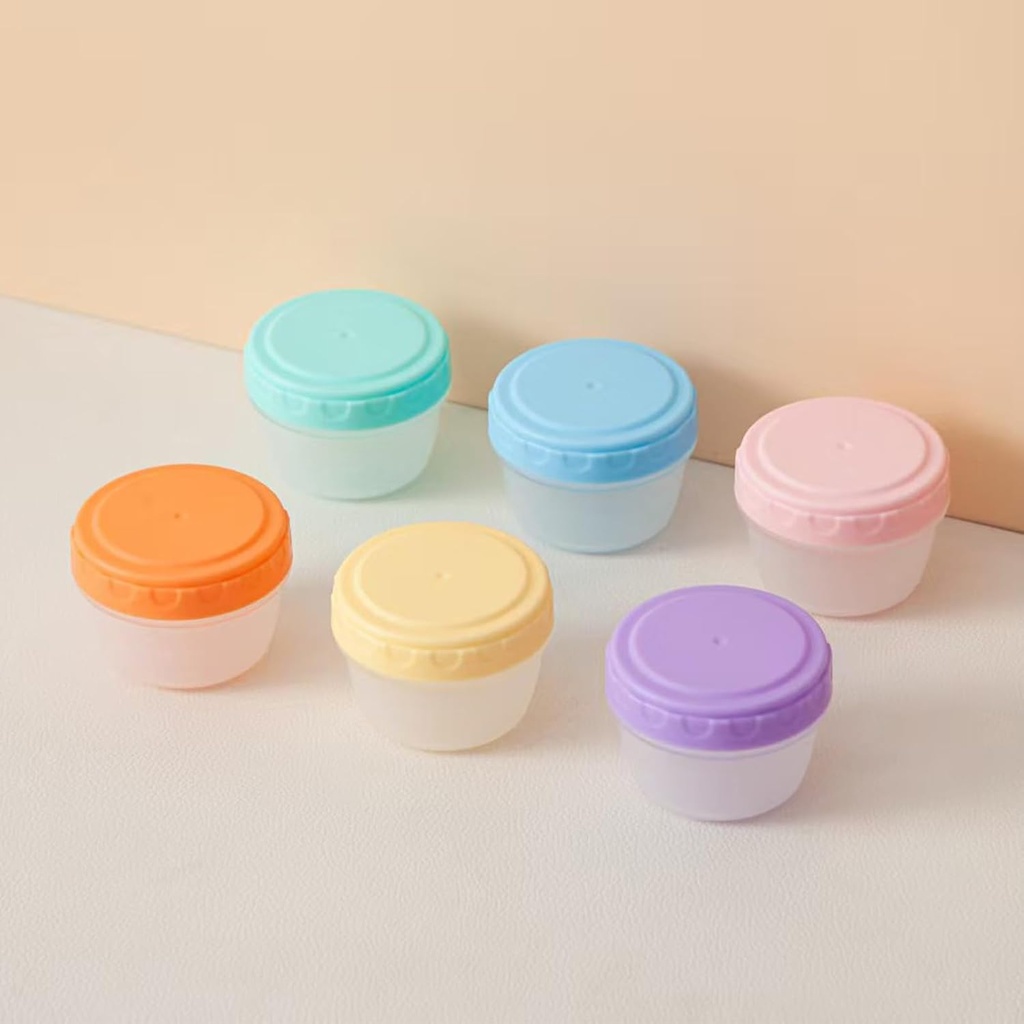 Small Containers with Lids, Reusable Plastic Bowls for Snack and Puree, Salad Dressing Container to Go, Deli, Sauce, Freezer Condiment Containers, Dishwasher Safe