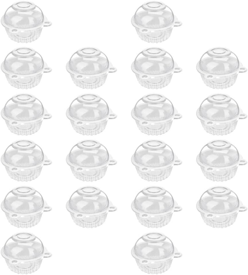 Angoily 50pcs Cupcake Storage Boxes Lids Chic Packaging for Individual Cake Cups for Weddings Parties and Festivals Transparent Design for and Secure Transport