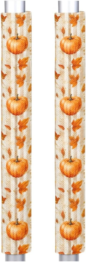 Pardick Autumn Refrigerator Door Handle Covers, Fall Thanksgiving Pumpkin Set of 2 Washable Kitchen Appliance Handles Decor Protector for Fridge, Microwave, Dishwasher, Oven Keep Off Food Stains, Oil