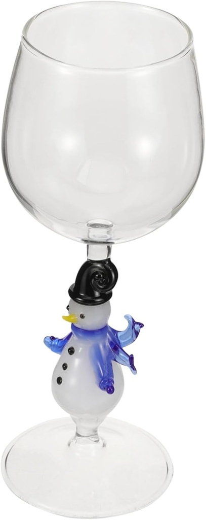 Xmas Wine Glass Snowman Design Capacity Cocktail Goblet for Christmas Parties Celebrations Elegant Glass Drinkware for Home Bar Gifting Easy to Clean