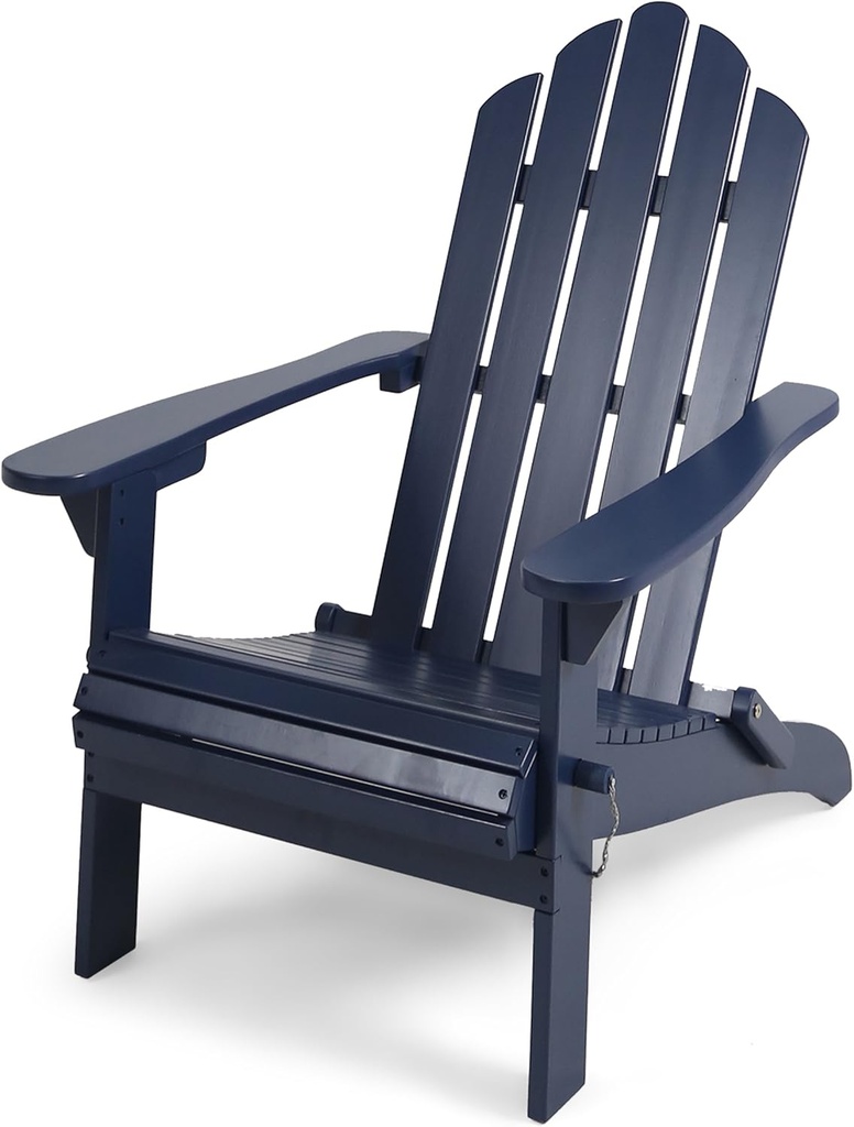 Christopher Knight Home Cara Outdoor Foldable Acacia Wood Adirondack Chair, Blue Finish