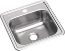 Elkay D11515 Dayton 15" Drop In Single Basin Stainless Steel Kitchen Sink - 1 Faucet Hole